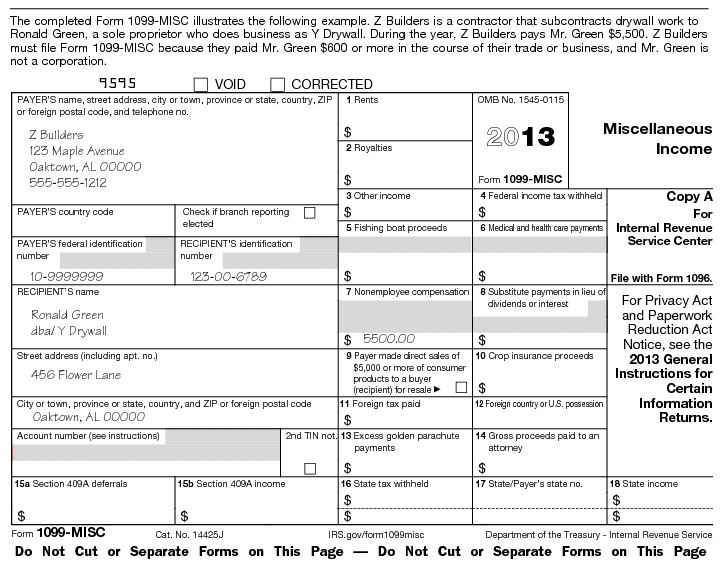 1099 Form Independent Contractor Pdf - Blank Contractor ...